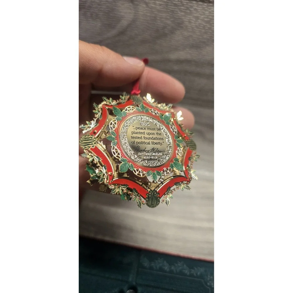 The White House Historical Assoc Christmas 3D Ornament 2013 Woodrow Wilson Boxed